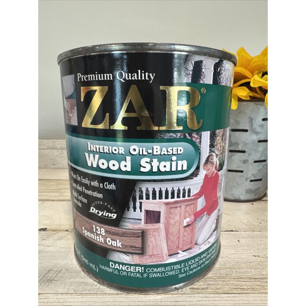 ZAR Oil-Based Interior Wood Stain 138 Spanish Oak, Quart Qt
